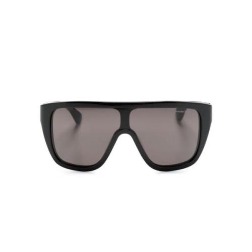 Alexander McQueen Svarta solglasögon med flytande skallmask Black, Her...