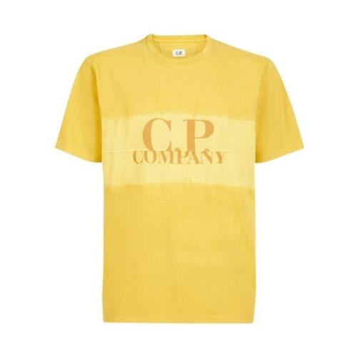 C.p. Company Jersey T-shirt med tie-dye-logotyp Yellow, Herr