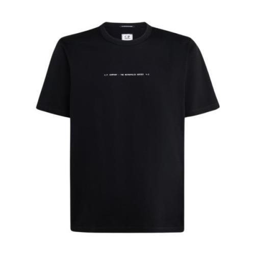 C.p. Company Retro Print Svart Metropolis T-shirt Black, Herr