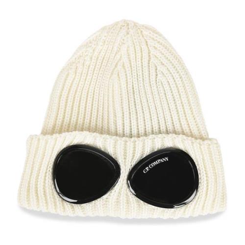 C.p. Company Ljus Vit Ull Beanie White, Herr