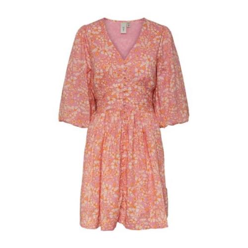 Y.a.s Snygg 3/4 Skjortklänning - Rosebloom Pink, Dam