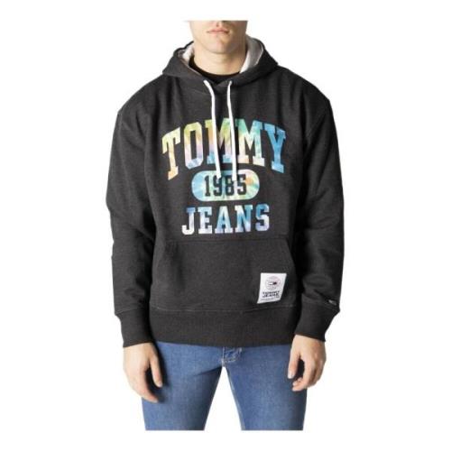 Tommy Jeans Herr Sweatshirt med Snyggt Tryck Black, Herr