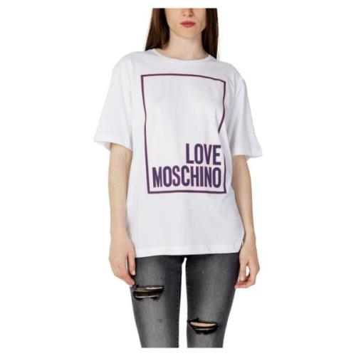 Love Moschino Logo Box T-shirt för kvinnor White, Dam