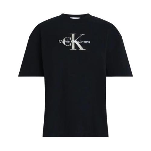 Calvin Klein Jeans Monogram Svart T-Shirt Black, Dam