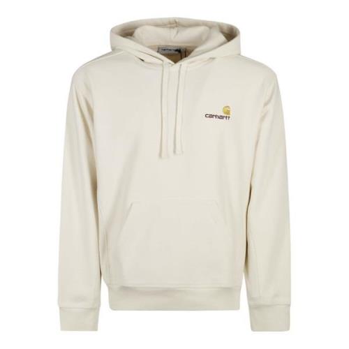 Carhartt Wip Borstad Hoodie med Skrift White, Herr