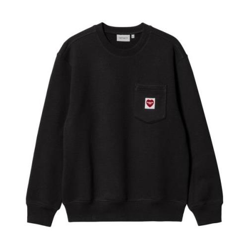 Carhartt Wip Svart Heart Pocket Sweatshirt Black, Herr