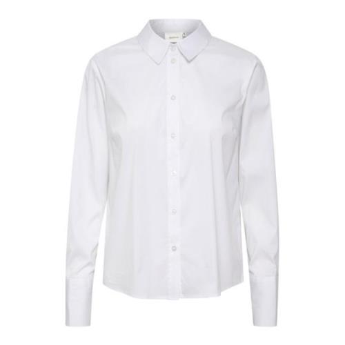 Gestuz Klassisk Skjorta med Långa ärmar och Knappstängning White, Dam
