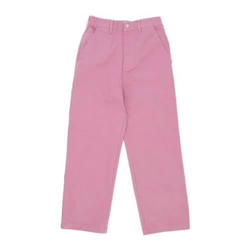 Obey Straight Trousers Pink, Dam