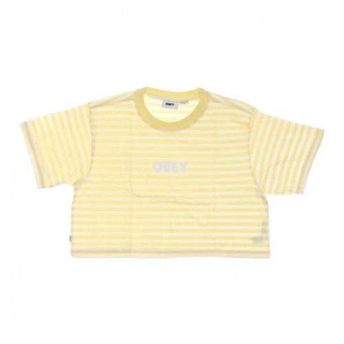 Obey Kort t-shirt Brody Box Tee Yellow, Dam