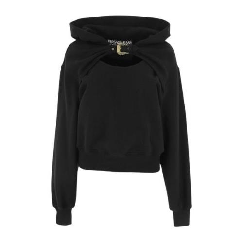 Versace Jeans Couture Svarta hoodies för kvinnor - Stiliga och bekväma...