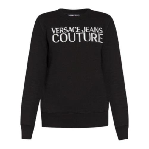 Versace Jeans Couture Svart Sweatshirt med Broderad Logotyp - M Black,...