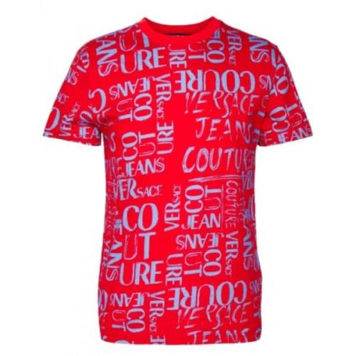 Versace Jeans Couture Röd Logo Print T-shirt för Män - XL Red, Herr