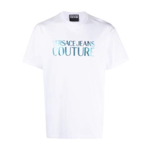Versace Jeans Couture Vit Bomull T-Shirt för Män - Aw23 White, Herr
