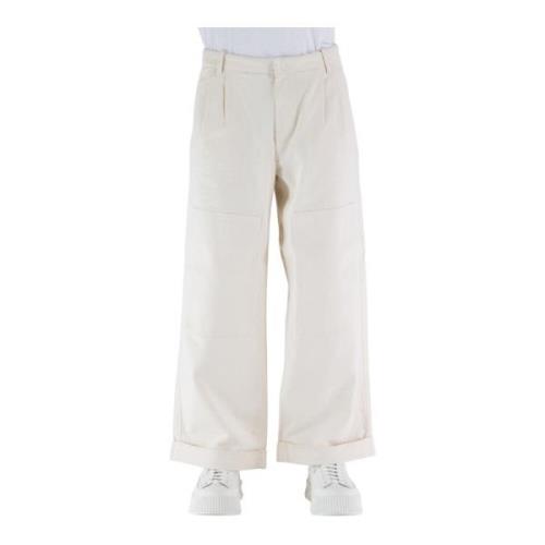 Etro Wide Trousers White, Herr