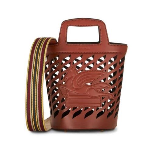 Etro Coffa Läder Bucket Väska Brown, Dam