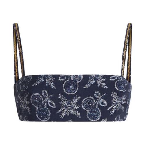 Etro Blå Mönstrad Jacquard Bralette Blue, Dam