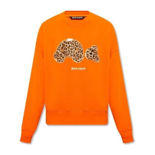 Palm Angels Logo Sweatshirt, 100% Bomull, Tillverkad i Italien Orange,...
