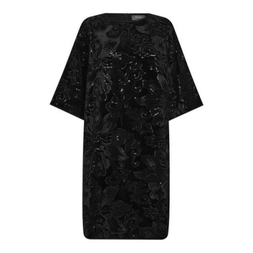 MOS Mosh Blommig klänning med paljetter Black, Dam