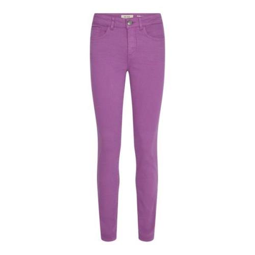 MOS Mosh Slim-Fit High-Waisted Colour Pant Byxor Purple, Dam
