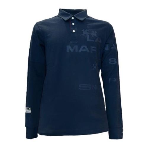 La Martina Herr Heavy Jersey Navy Polo Blue, Herr