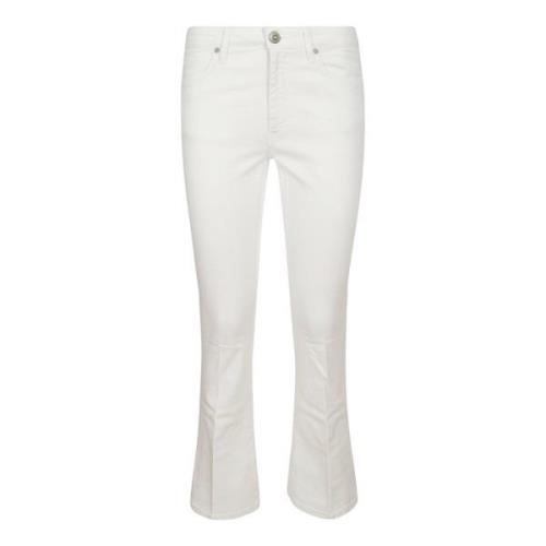 Dondup Stiliga Slim-Fit Vita Bomull Denim Jeans White, Dam