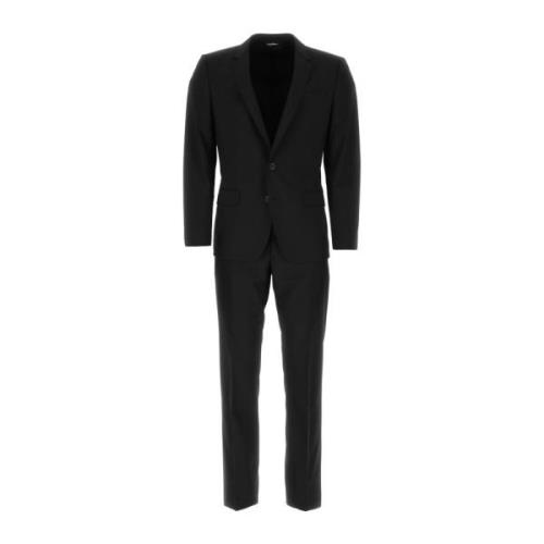 Dolce & Gabbana Enkelknäppt Kostym för Män Black, Herr