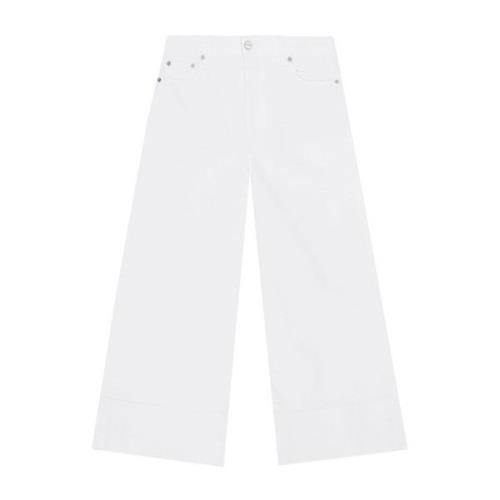 Ganni Leather Trousers White, Dam