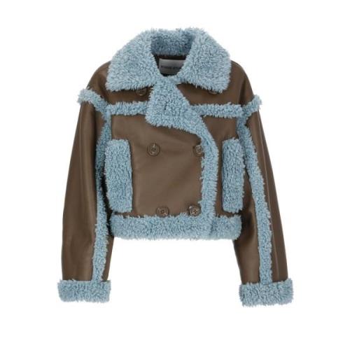 Stand Studio Faux Fur Shearling Jackets Brown, Dam