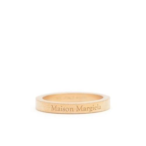 Maison Margiela Gul Logo-Graverad Bandring Yellow, Herr