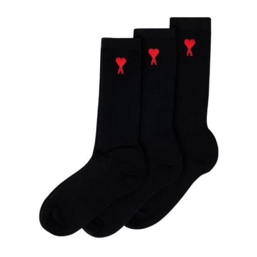 Ami Paris Svart Underkläder Set med ADC Sockor Black, Herr