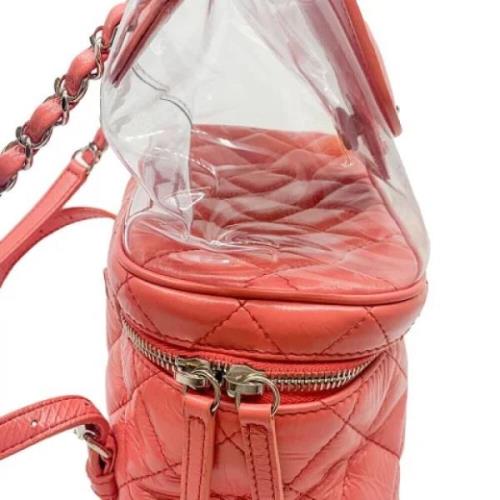 Chanel Vintage Begagnad rosa tyg Chanel ryggsäck Pink, Dam