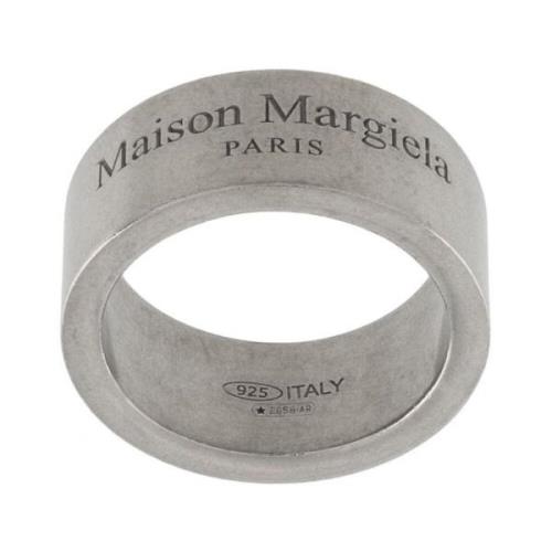Maison Margiela Snygg Silver Logo Ring Gray, Herr