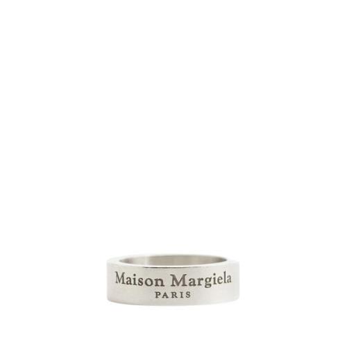 Maison Margiela Silver Logo Ring Gray, Unisex