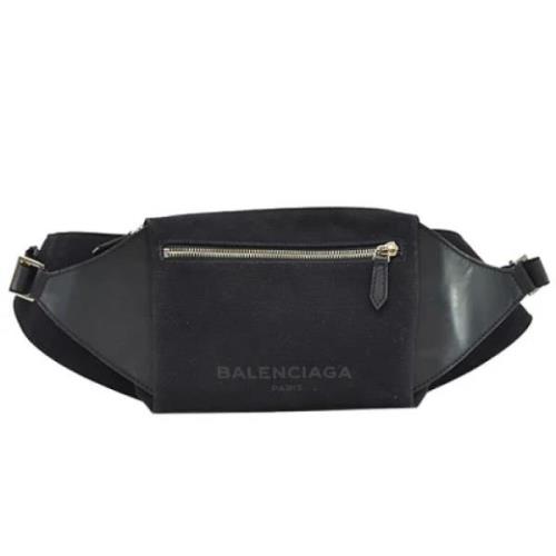 Balenciaga Vintage Begagnad Svart Läder Bältesväska Black, Dam