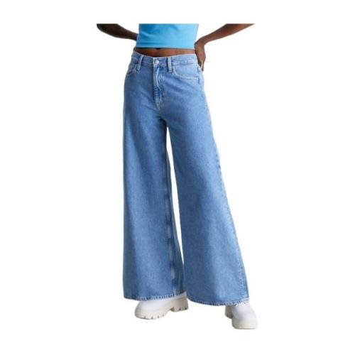 Calvin Klein Wide Leg Jeans för Kvinnor Blue, Dam
