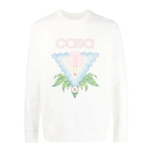 Casablanca Organisk Bomull Memphis Tryckt Sweatshirt White, Herr