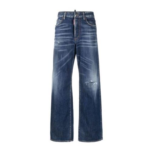Dsquared2 Blå high waist wide-leg ikon jeans Blue, Dam