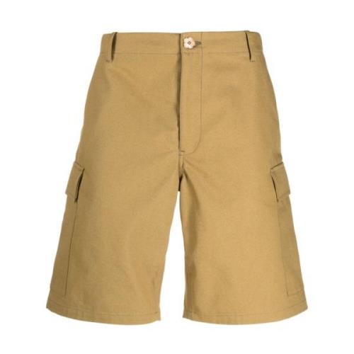 Kenzo Stiliga Multi-Ficka Bomull Cargo Shorts Brown, Herr