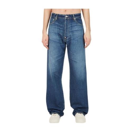 Kenzo Suisen Avslappnade Wide Leg Jeans Blue, Herr