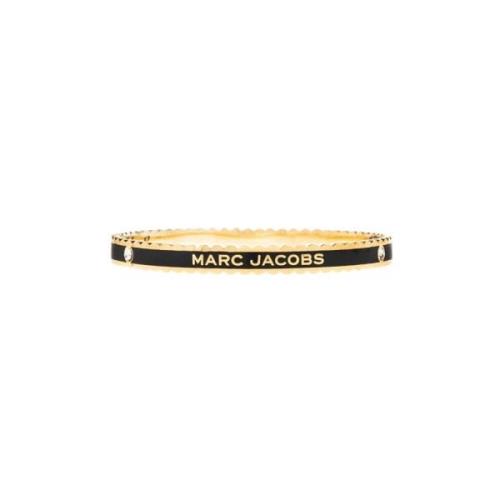 Marc Jacobs Armband i mässing med logotyp Black, Dam