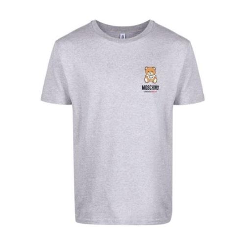 Moschino Grå Logo-Print T-Shirt Gray, Herr