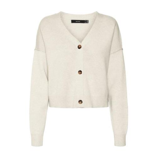 Vero Moda Guld Länk V-ringad Kofta Beige, Dam