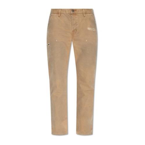 AllSaints Carpenter Jeans, Bruna, Vintage Stil Brown, Herr