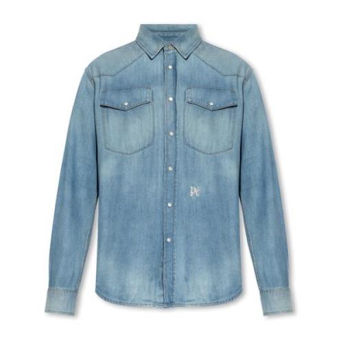 Palm Angels Denimskjorta Blue, Herr