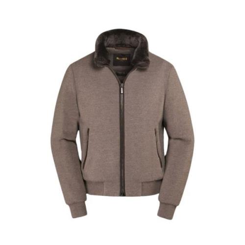 Moorer Quiltad Cashmere Blouson med Pälskrage Beige, Herr