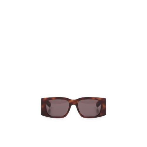 Saint Laurent Rektangulära solglasögon med tjocka bågar Brown, Dam