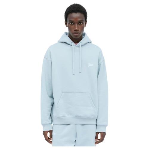 Patta Logotyp Huvtröja i Bomullsfleece Blue, Herr