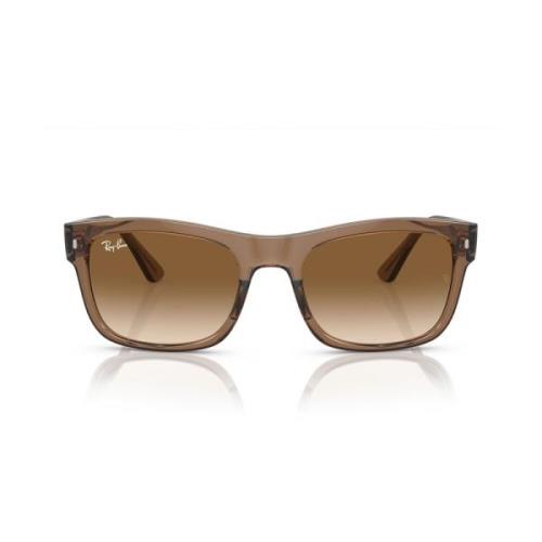 Ray-Ban Rektangulära solglasögon med genomskinligt brunt båge och brun...