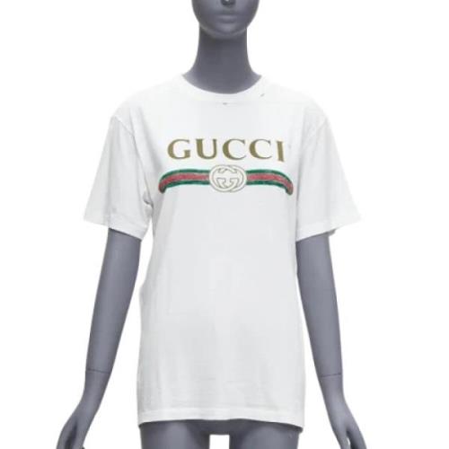 Gucci Vintage Pre-owned Bomull toppar White, Dam