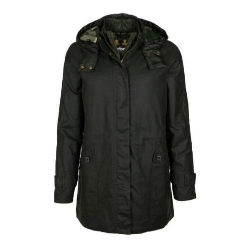 Barbour Halvlång Fishtail Parka Jacka Green, Dam